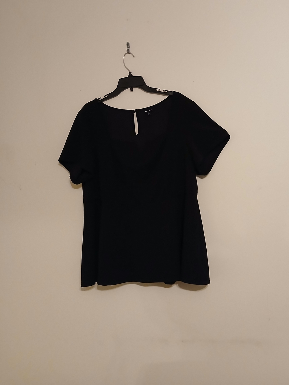 torrid Black Short-Sleeve Keyhole Blouse